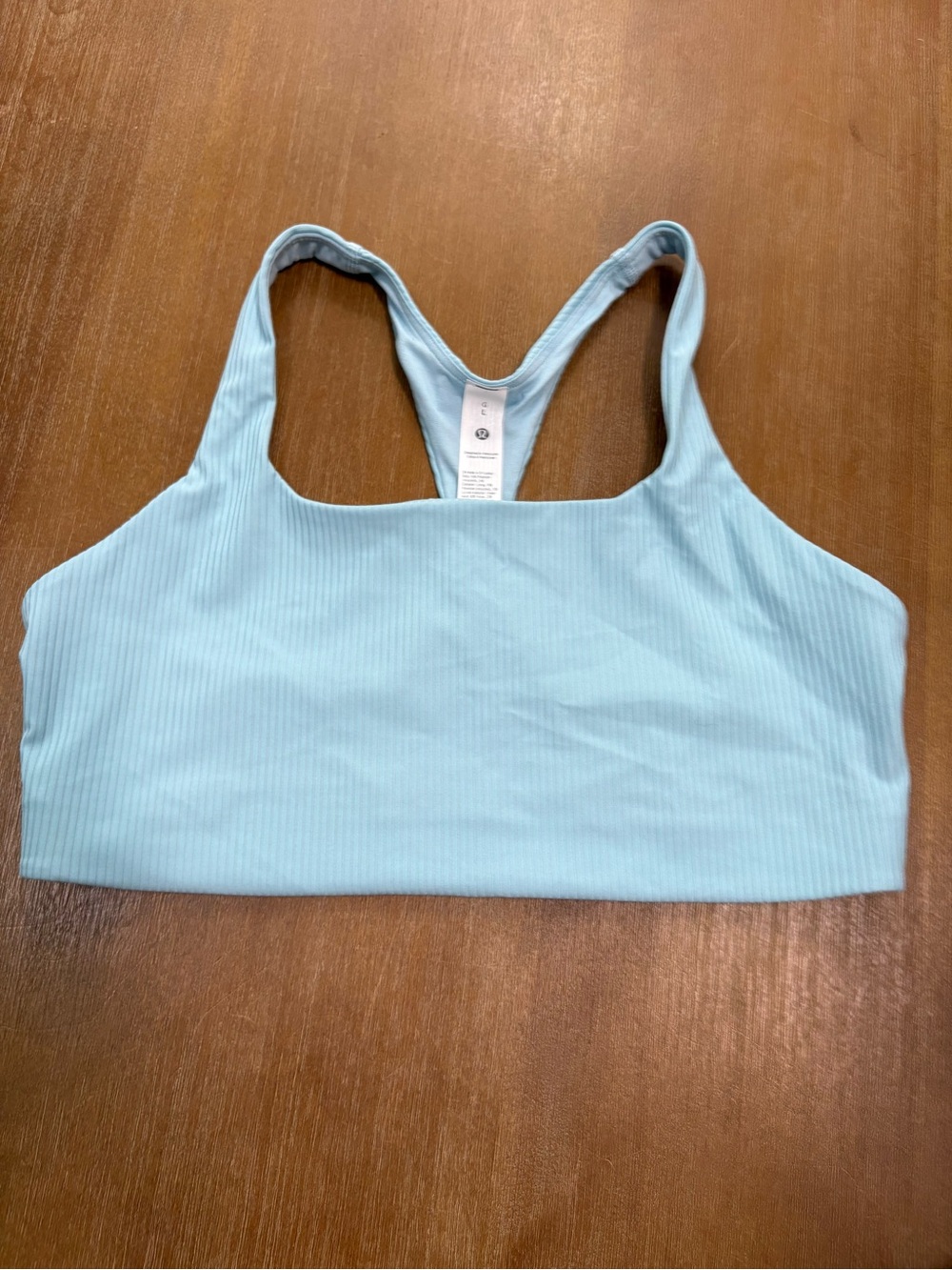 lululemon athletica Pastel Blue/Green Ribbed Racerback Sports Bra